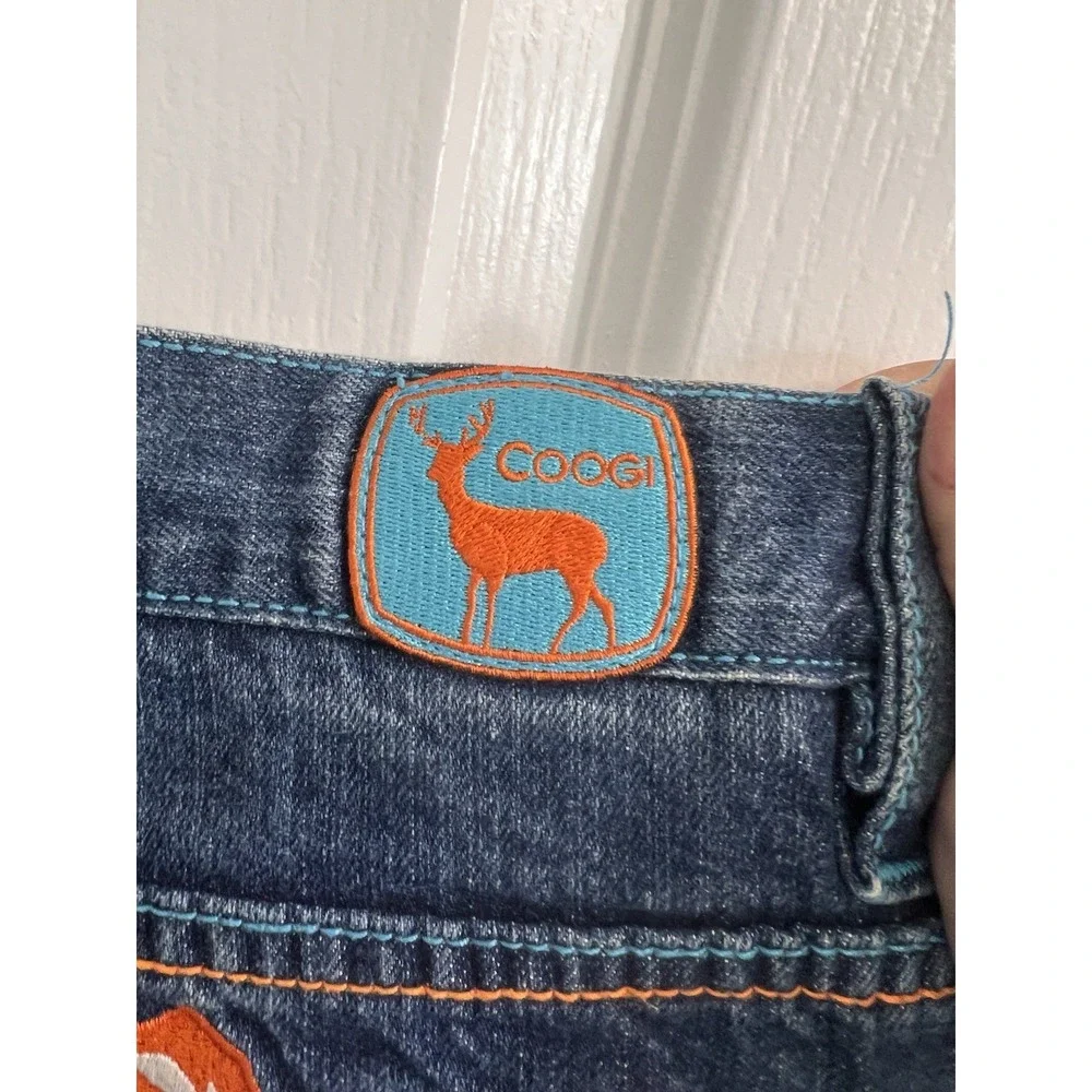 Coogi Jeans Mens 38x34 Blue Denim Y2K Embroidered Deer Baggy Streetwear Casual